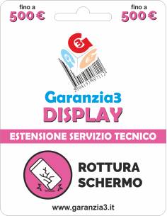 Garanzia 12 mesi danno accidentale schermo - fino 500 €