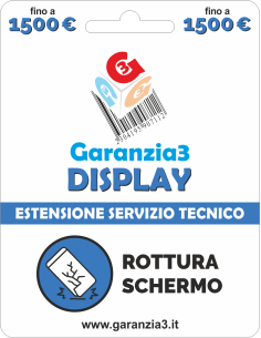 Garanzia 12 mesi danno accidentale schermo - fino 1500 €