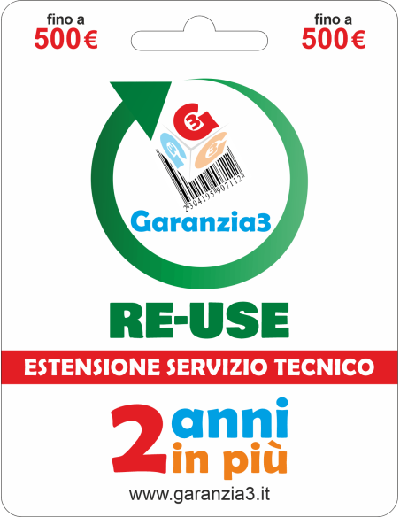 2 anni in più per prodotti ricondizioni - fino 500 €